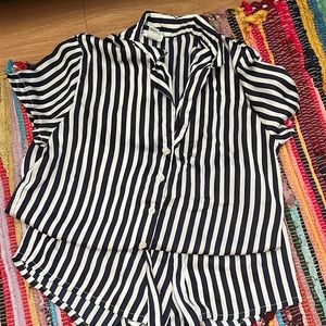 white and blue pajama set: forever 21 (size small)